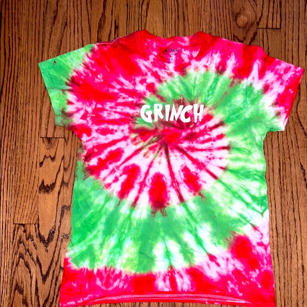 Tie-dye T-shirt, shirt, grinch Christmas holidays, custom size small